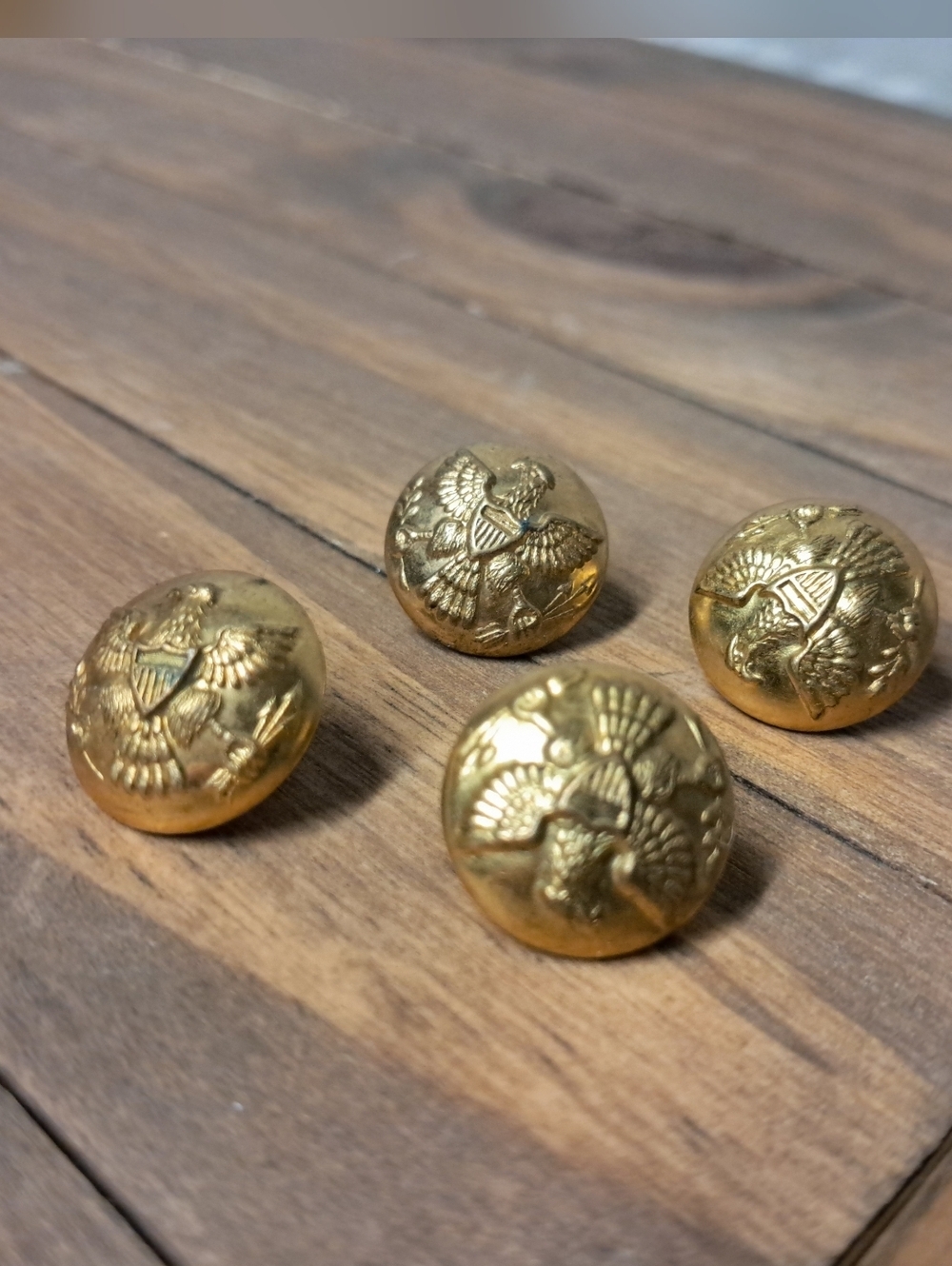 Antique Brass United States Military Uniform Buttons (Lot Of 4) - Picture 3 of 5